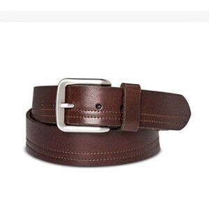 Swiss Gear Belt Men's Size XL 40 44 Square Buckle Leather Brown New